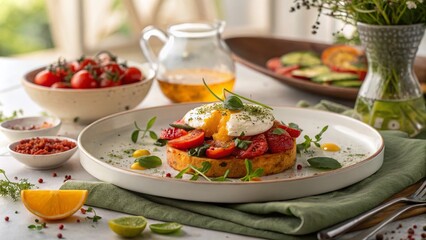 Captivating Food Photography Featuring a Deliciously Plated Dish with Fresh Ingredients and Vibrant Colors Perfect for Culinary Inspiration and Recipe Sharing