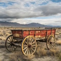 Obraz premium An Old Wagon On The Oregon Trail 