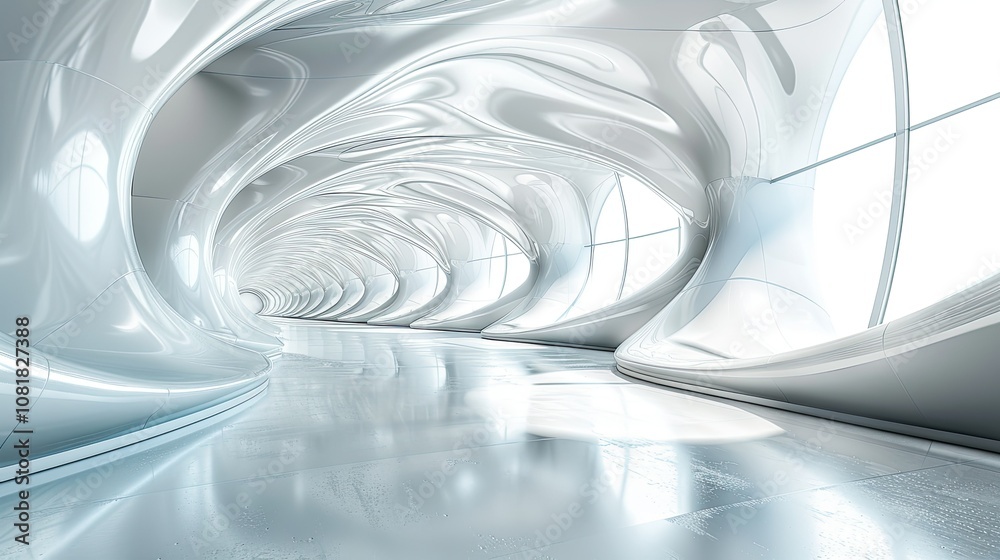 Aufkleber abstract render of a futuristic building concept