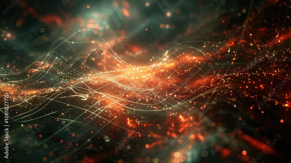 Aufkleber Abstract network lines and particles forming a digital web