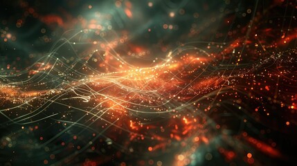 Obraz premium Abstract network lines and particles forming a digital web