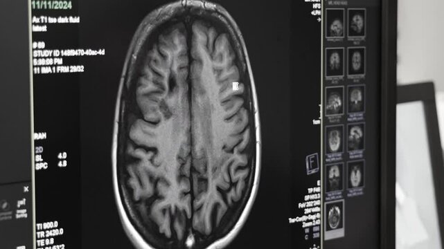 MRI brain scan. Medical, science and education mri brain. Magnetic resonance. MRI blood vessels brain, cerebrovascular disease.