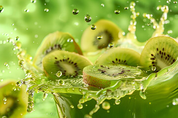 Refreshing Fresh Fruit Juice with Ice and Citrus Slices, Healthy Tropical Beverage in a Glass