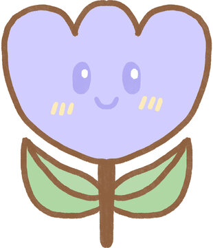 Purple color tulip flower with smile face