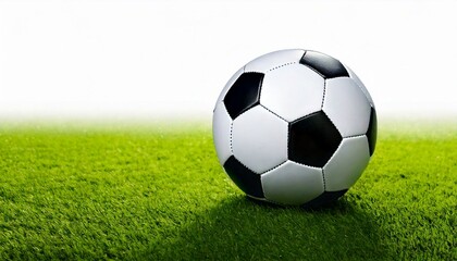 Fototapeta premium Soccer ball on grass background