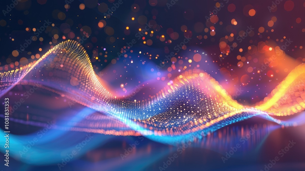 Poster abstract energy flow with colorful light effects