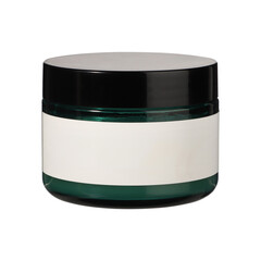 Cream container, cosmetic product, mockup. real photo. free space for mockup, isolated white background.