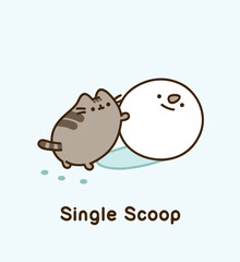 Pusheen Single scoop vector illustration