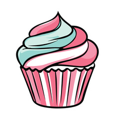 Cupcake icon, vector illustration with a white background