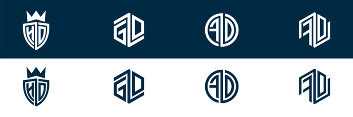 Trendy FD DF letter logo design