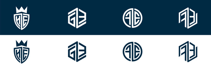 Trendy FE EF letter logo design