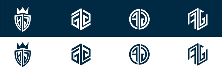 Trendy FG GF letter logo design