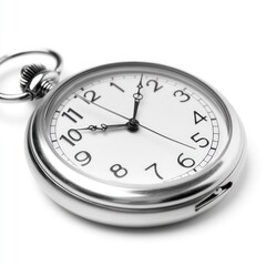 A close-up of a classic pocket watch showing five