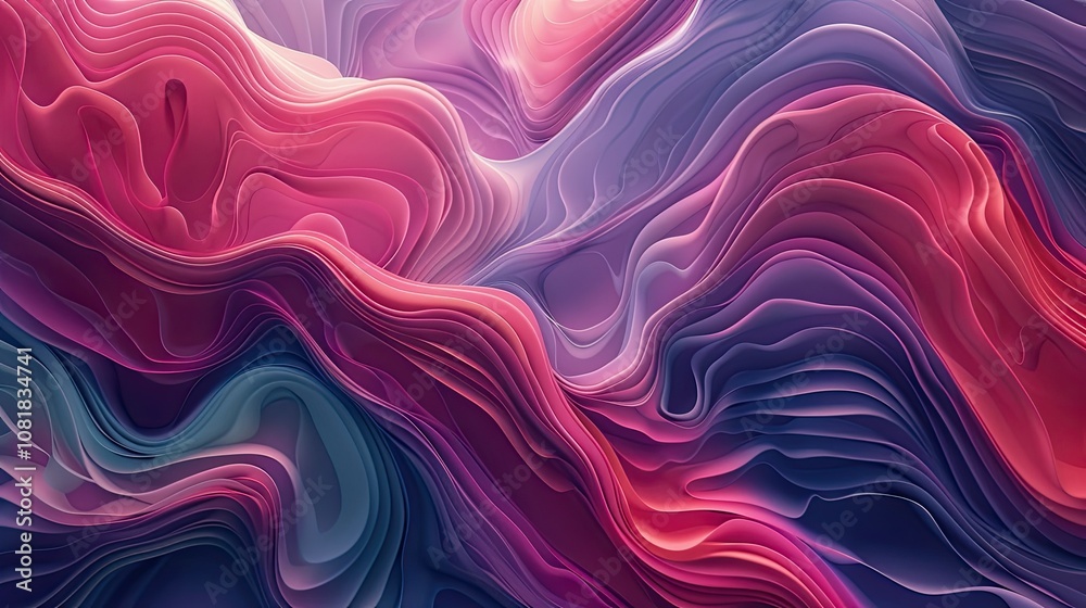 Poster abstract background with flowing, wavy patterns