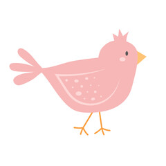 Cute bird. Cartoon character isolated on white background.