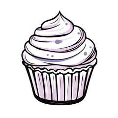Cupcake icon, vector illustration with a white background