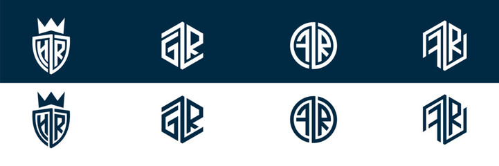 Trendy FR RF letter logo design