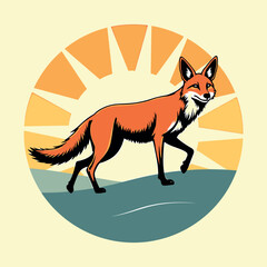 Coyote Retro Style T-Shirt Design