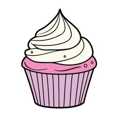 Cupcake icon, vector illustration with a white background