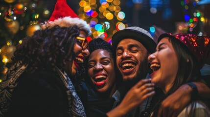 Joyful Friends Celebrating Christmas