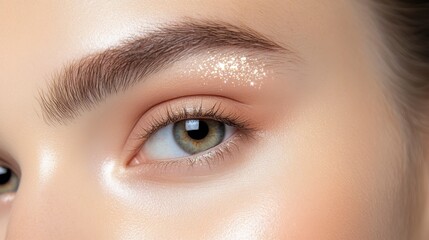 Fototapeta premium Close-Up of Flawless Skin with Subtle Glitter Reflection