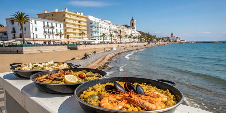 Captivating Vinaros Seafront Buildings Along the Costa del Azahar in Castellon Province, Spain with Delicious Seafood Dishes and Vibrant Coastal Atmosphere