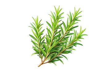 Obraz premium Green Plant Branch Vector. Natural Branches Art. Botanical Leaf Illustration. Fresh Greenery Vector Design. Plant Branches on White.