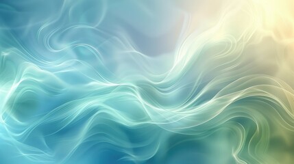 Obraz premium Abstract background with blue, green, and white flowing waves.