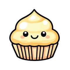 Cupcake icon, vector illustration with a white background