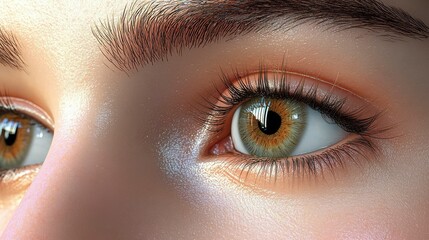 Obraz premium Radiant Detailed Face with Flawless Complexion