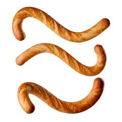 Lines made of French Baguette. Letter from bread