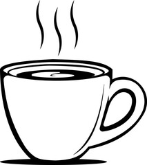 Coffee cup vector silhouette design on white background
