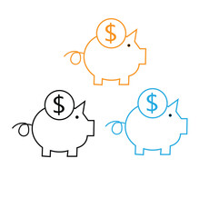Piggy bank icon vector. piggy money icon
