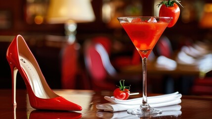 Red Cocktail and High Heel
