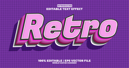 Retro new editable text effect in new modern trend style