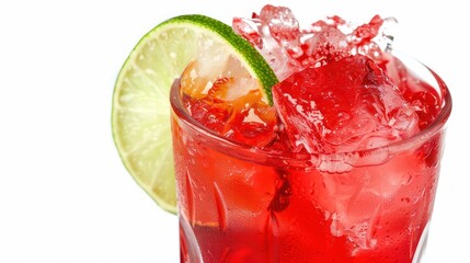 Refreshing Red Cocktail with Lime