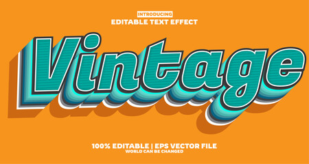 Vintage editable text effect in new modern trend style