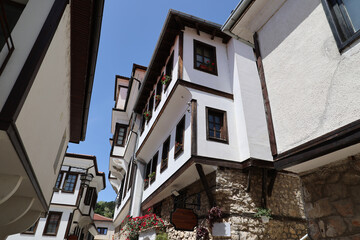 Historic houses in the city of Ohrid, North Macedonia
