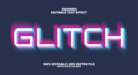glitch editable text effect in new modern trend style