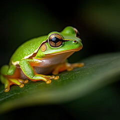Obraz premium Green Frog Isolated