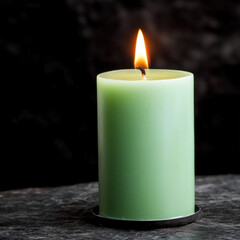 Green Candle Isolated