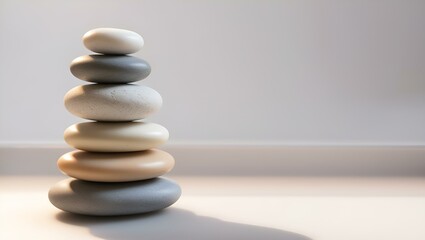 zen stones on the beach