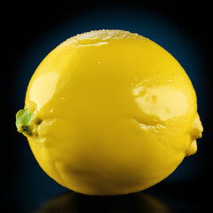 lemon isolated on the black background