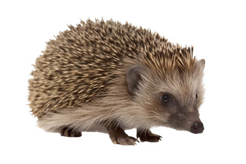 Fototapeta premium Close-up of a hedgehog isolated on transparent background