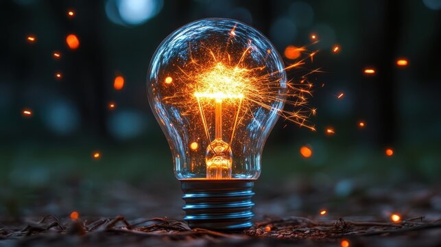 innovation, close up, focus on, copy space, vivid colors, double exposure silhouette with digital network nodes