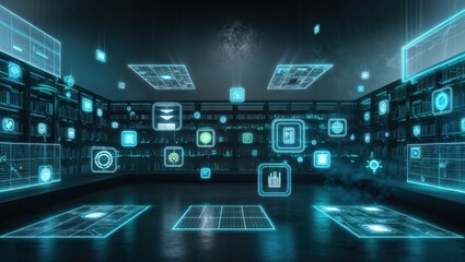 Library of Floating Digital Icons and UI