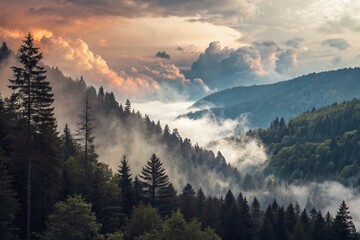 Fototapeta premium Double Exposure Photography Illustrating Anxiety with Layers of Abstract Shapes and Nature Elements for a Calming Yet Disturbing Effect