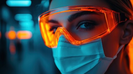 risk management, close up, focus on, copy space, vivid colors, double exposure silhouette with safety nets