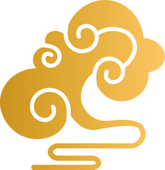 Vector : Golden Chinese Style Classic Clouds Vector Decorative Ornament Gradient Gold © Martin
