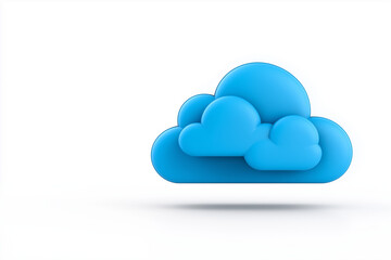 Obraz premium futuristic data cloud, tech symbol, glowing particles, cyber blue tones, isolated on white background